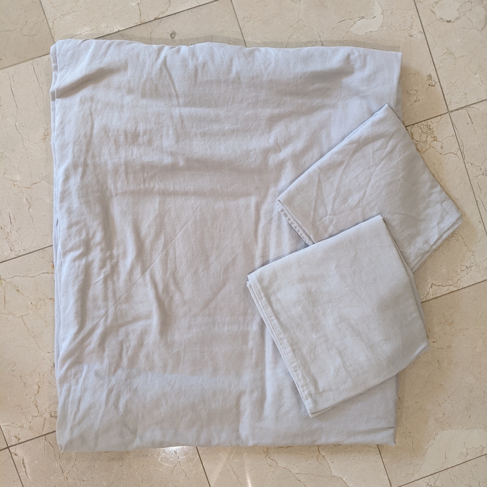 RH Restoration Hardware King Duvet & Shams light grey cotton, lightweight & soft